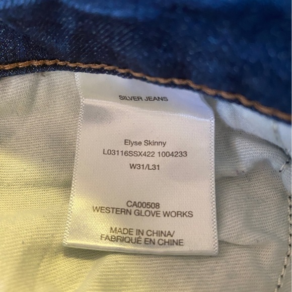 Silver Jeans Co. Elyse Mid Rise Skinny Dark Wash Ladies  W31/L31 - Picture 4 of 16